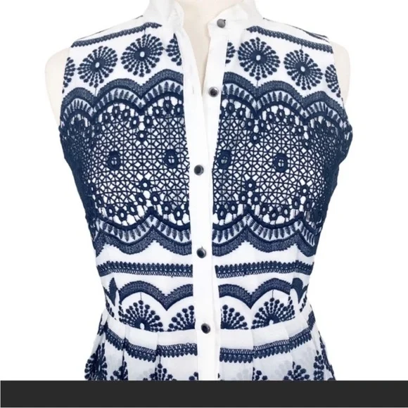 Katherine Kelly Navy lace and white dress size 4 - Picture 5 of 9